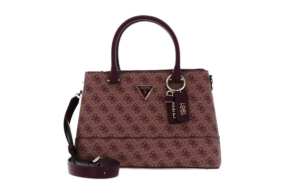 NNEKG Guess Cordelia Logo Luxury Satchel (Plum Logo)