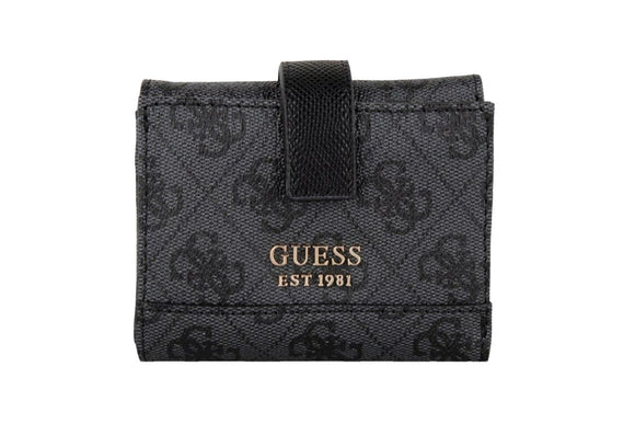 NNEKG Guess Cordelia Logo Slg Petite Trfld Wallet (Coal Logo)