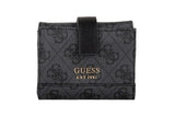 NNEKG Guess Cordelia Logo Slg Petite Trfld Wallet (Coal Logo)