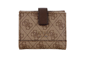 NNEKG Guess Cordelia Logo Slg Petite Trfld Wallet (Latte Brown)