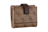 NNEKG Guess Cordelia Logo Slg Petite Trfld Wallet (Latte Brown)