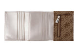 NNEKG Guess Cordelia Logo Slg Petite Trfld Wallet (Latte Brown)