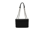 NNEKG Guess Cessily Convertible Crossbody Flap Handbag (Black)