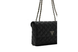 NNEKG Guess Cessily Convertible Crossbody Flap Handbag (Black)
