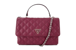 NNEKG Guess Cessily Convertible Crossbody Flap Handbag (Plum)