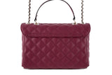 NNEKG Guess Cessily Convertible Crossbody Flap Handbag (Plum)