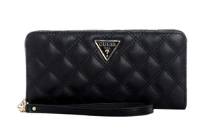 NNEKG Guess Cessily Slg Large Zip Around Wallet (Black)