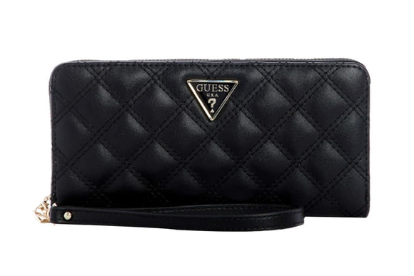 NNEKG Guess Cessily Slg Large Zip Around Wallet (Black)
