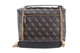 NNEKG Guess Cordelia Logo Convertible Xbody Flap Handbag (Brown Logo)