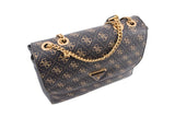 NNEKG Guess Cordelia Logo Convertible Xbody Flap Handbag (Brown Logo)