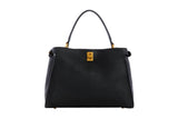 NNEKG Guess Downtown Chic Turnlock Satchel (Black)