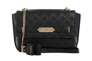 NNEKG Guess BEA Convertible Crossbody Flap Handbag (Black)