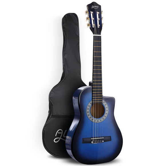 NNEDSZ 34 Inch Guitar Classical Acoustic Cutaway Wooden Ideal Kids Gift Children 1/2 Size Blue