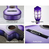NNEDSZ 34 Inch Guitar Classical Acoustic Cutaway Wooden Ideal Kids Gift Children 1/2 Size Purple
