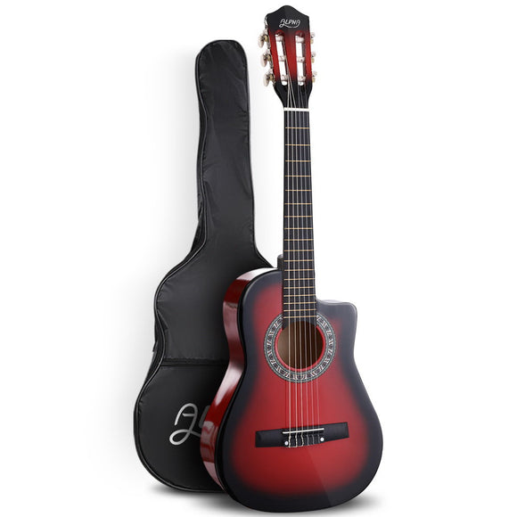 NNEDSZ 34 Inch Guitar Classical Acoustic Cutaway Wooden Ideal Kids Gift Children 1/2 Size Red