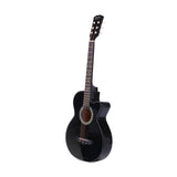 NNEDSZ 38 Inch Wooden Acoustic Guitar with Accessories set Black