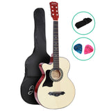 NNEDSZ 38 Inch Wooden Acoustic Guitar Left handed - Natural Wood