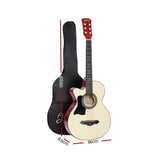 NNEDSZ 38 Inch Wooden Acoustic Guitar Left handed - Natural Wood