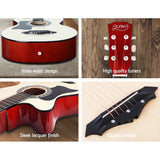 NNEDSZ 38 Inch Wooden Acoustic Guitar Left handed - Natural Wood