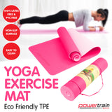 NNEDPE Powertrain Eco-Friendly TPE Pilates Exercise Yoga Mat 8mm - Pink