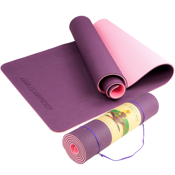 NNEDPE Powertrain Eco-Friendly TPE Pilates Exercise Yoga Mat 8mm - Dark Purple