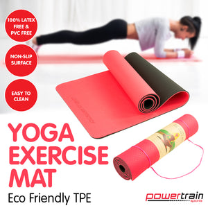 NNEDPE Powertrain Eco-Friendly TPE Pilates Exercise Yoga Mat 8mm - Red