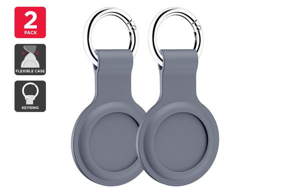NNEKG Silicone Case Cover for Apple AirTag 2 Pack (Grey)