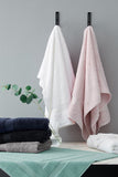 NNEKG 7 Piece 550GSM Mimosa Turkish Cotton Towel Set (White)