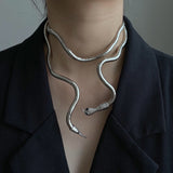 NNEOBA Snake Necklace Hot Selling Personality Design Soft Metal Necklace For Women Gift