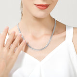NNEOBA Sterling Silver 6mm Side Chain Necklace