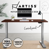 NNEDSZ Standing Desk Sit Stand Table Height Adjustable Motorised Electric Grey Frame 120cm Walnut