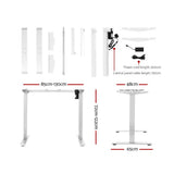 NNEDSZ Motorised Height Adjustable Standing Desk - White Frame with 140cm Walnut Top