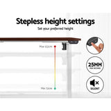 NNEDSZ Motorised Height Adjustable Standing Desk - White Frame with 140cm Walnut Top