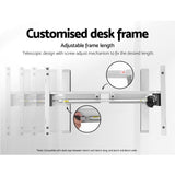 NNEDSZ Motorised Height Adjustable Standing Desk - White Frame with 140cm Walnut Top