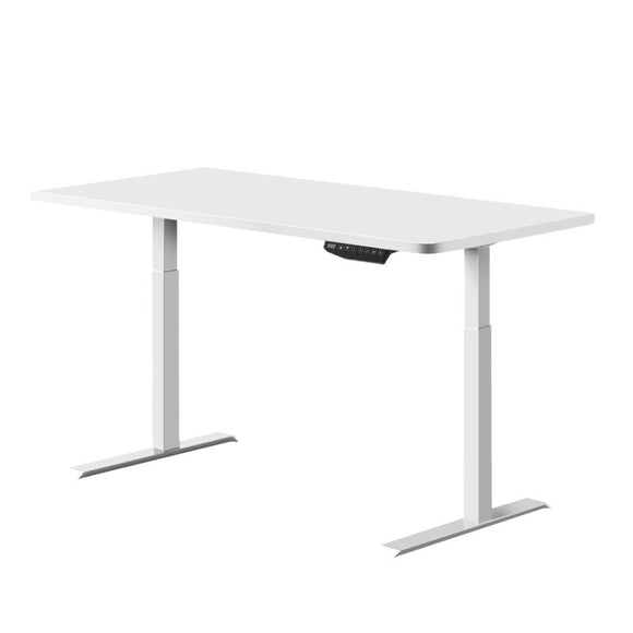 NNEDSZ Sit Stand Desk Motorised Electric Computer Laptop Table Riser Office Dual Motor 120cm White