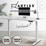 NNEDSZ Sit Stand Desk Motorised Electric Computer Laptop Table Riser Office Dual Motor 120cm White