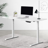 NNEDSZ Sit Stand Desk Motorised Electric Computer Laptop Table Riser Office Dual Motor 120cm White