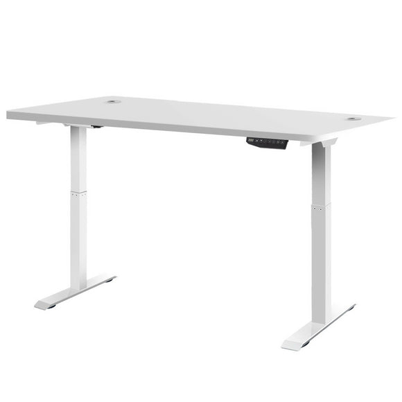 NNEDSZ Motorised Height Adjustable Standing Desk - White Frame with 160cm White Top