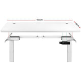 NNEDSZ Motorised Height Adjustable Standing Desk - White Frame with 160cm White Top