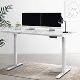 NNEDSZ Motorised Height Adjustable Standing Desk - White Frame with 160cm White Top