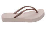 NNEKG Womens Slim Flatform Shine Thongs (Ballet Rose Size 39 40 BR)