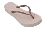 NNEKG Womens Slim Flatform Shine Thongs (Ballet Rose Size 39 40 BR)