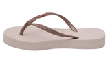 NNEKG Womens Slim Flatform Shine Thongs (Ballet Rose Size 39 40 BR)