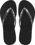 NNEKG Womens Slim Flatform Shine Thong (Black Size 41 42 BR)