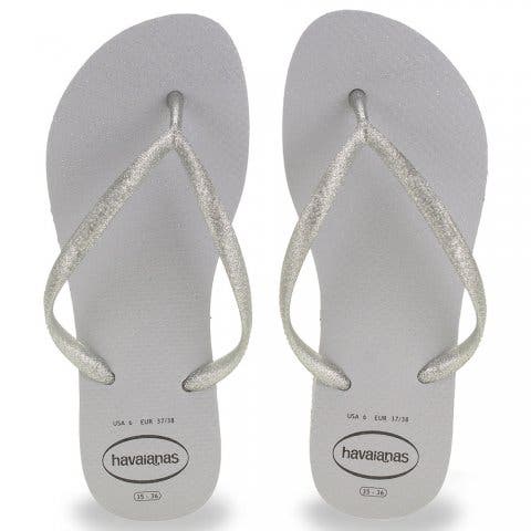 NNEKG Womens Slim Gloss Thongs (Ice Grey Size 39 40 BR)