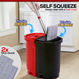 NNEDPE Self Squeeze Mop & Bucket Set With Extra Mop Head Bonus