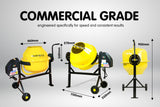 NNEDPE Kartrite Cement Concrete Mixer 63L Sand Gravel Portable 220W