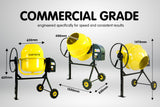 NNEDPE Kartrite 850W Cement Concrete Mixer Sand Gravel Portable - 200L