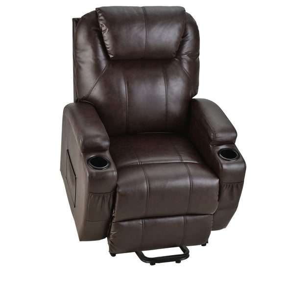 NNEMB Electric Massage Recliner Lift Heat Chair for Elderly Aged Care-Dark Crimson