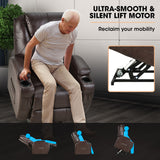 NNEMB Electric Massage Recliner Lift Heat Chair for Elderly Aged Care-Dark Crimson